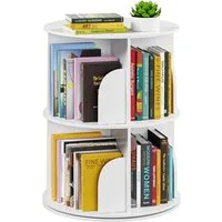 TUWENA Bücherregal Drehbares Bücherregal, 360° Holz-Eck Lagerregal, Aufbewahrungsregal, 2/3/4/5 Etagen Bücherorganisator für Wohnzimmer, Büro, Kinderzimmer