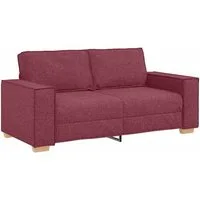 vidaXL Sofa 2-Sitzer Sofa Weinrot 140 cm Stoff, 1 Teile
