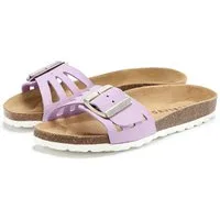 Elbsand Sandale, Mule, offener Schuh, Sommerschuhe, Lederpantolette Pantolette aus Leder mit weichem Korkfußbett