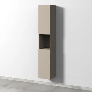 Sanipa 3way Hochschrank mit 2 Türen und 1 offenem Fach, Sandgrau-Matt SF11267
