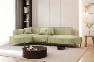 Ecksofa Designersofa VALENCIA in Stoff Scala Kiwi Ottomane Links