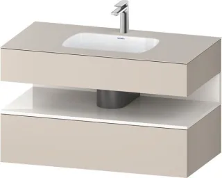 Duravit Qatego Einbauwaschtisch mit Konsolenwaschtischunterbau Taupe Matt 1000x550x600 mm - QA478602 QA4786022910000