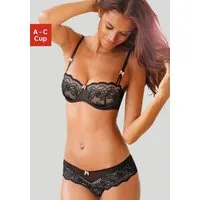 s.Oliver Set: Schalen-BH (Set, 2-tlg., mit Low Waist Panty) mit feiner, blumiger Spitze und zarten Zierschleifen, sexy Dessous