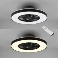 Reality Leuchten LED Deckenleuchte Halmstad Deckenventilator, Timerfunktion, Ventilatorfunktion, LED fest integriert, Neutralweiß, Deckenlampe, Ventilator, Fernbedienung, Ventilator getrennt schaltbar