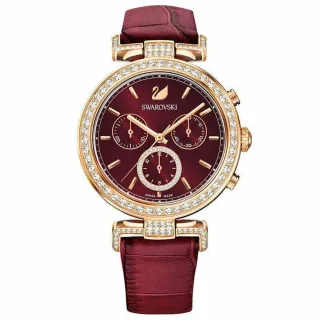 Swarovski 5416701 Era Journey Dunkelrot Rose-Gold-Ton PVD Damenuhr