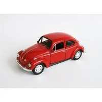 Welly Modellauto VOLKSWAGEN BEETLE Käfer VW Modellauto Modell Auto 137 (Rot), Spielzeugauto Kinder Geschenk