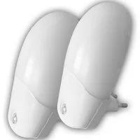 niermann LED Nachtlicht Stecker-Nachtlicht 3in1 mit Dämmerungsensor, Set aus 2 Stück, LED fest integriert, Kinderzimmer, Kinderlampe