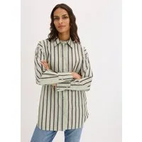 bonprix Hemdbluse Oversize-Passform, hüftbedeckende Länge, mit überschnittener Schulter