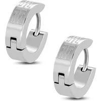 BUNGSA Creolen-Set Creolen Kreuz 4mm Silber aus Edelstahl Unisex (1 Paar (2 Stück), 2-tlg), Ohrschmuck Ohrringe