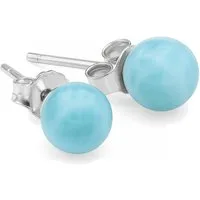Lebensquelle Plus Einhänger für Ohrschmuck Larimar Ohrstecker 6 mm, 925er Silber