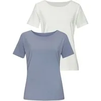 LASCANA T-Shirt mit Rundhals-Ausschnitt (2er-Pack) aus luftiger Baumwoll-Modal-Qualität