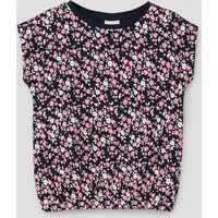 s.Oliver Kurzarmshirt T-Shirt T-Shirt mit überschnittenen Schultern und All-over-Print