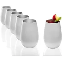 Stölzle Glas Stölzle Lausitz Elements Becher Weiß-Silber (6er set), Glas