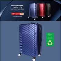 NEWCOM Hartschalen-Trolley Hartschalenkoffer aus recyceltem Material, Super Leicht Reisekoffer, 4 Rollen, 24 Zoll, Blau, umweltfreundlich,TSA Schloss