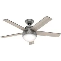 Hunter Deckenventilator Deckenventilator Stile Silber mit Licht & Fernbedienung