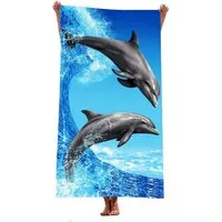 Diwzbyn Strandtuch 70x140 cm Strandlaken Strandhandtuch Mikrofaser Schnelltrocknend, (1-St), Leichtes, Sandfrei, Badetuch für Strand Schwimmen Sauna Camping