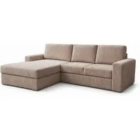 Deine Möbel 24 Ecksofa CORD XL 275 cm breit in Cord-Stoff Kuschelsofa, Ecksofa mit Ottomane 1 Teile, Weiches POSO Cord Ecksofa, tief, pflegeleicht