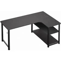 GTPLAYER Schreibtisch Gaming Tisch Eckschreibtisch mit Regal USB-Ladeanschluss und Steckdose (1 Tisch), 120/100cm Computertisch L Form, PC Tisch für Büro, Heimbüro