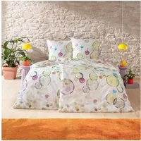 Estella Bettwäsche Estella Mako-Satin Bettwäsche 155x220 Jasmine Seifenblasen Punkte, Mako-Satin, 2 teilig, für Sommer und Winter