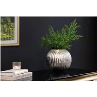 riess-ambiente Dekovase ELEGANCE 25cm silber - Metall, Hammerschlag Design, handmade (Einzelartikel, 1 St), Kugelvase als Accessoire für Wohn-, Ess- & Schlafzimmer oder Flur