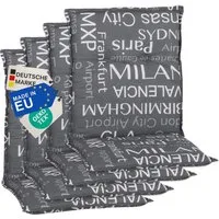 NYVI Sitzauflage Niedriglehner Auflagen 4er Set Barcelona Gartenstuhlauflagen 100x50cm, (4 St), Niederlehner Stuhlauflage Sitzauflage mit Halteband Schrift Namen