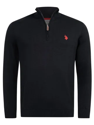U.S. POLO ASSN. Herren Half-Zip Strickpullover USKnooxx aus Baumwollmix