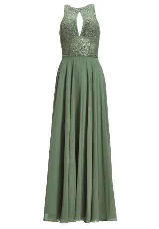 hey kyla - Abendkleid mit Stickerei und Cut-Out Detail leaf green - Gr. - 38