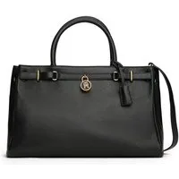 Tommy Hilfiger Tragetasche AMERICAN ICON TOTE LEATHER, Damen Handtasche, Schultertasche mit TH-Schloß-Schmuckelement