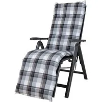 KETTtex Sesselauflage Relaxliege Milano 2401 grau-braun-weiß kariert 170x50x6 cm KETTtex