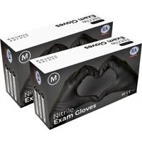 IEA Medical Einweghandschuhe Nitril-Handschuhe schwarz (200-St., Box) puderfrei, latexfrei, Hygiene-, Küchen-, Untersuchungshandschuhe