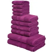 OTTO home Handtuch Set Vanessa, 10-tlg Handtuch-Set, weich, in Standard- und Premium-Qualität, Walkfrottee (Set, 10-St), 100% Baumwolle, Duschtücher, Handtücher, Gästetücher, mit Bordüre