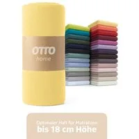 OTTO home Spannbettlaken PHYSALIS in BASIC und PREMIUM Qualität, 100% Baumwolle, Jersey (110 g/m), Gummizug: rundum, (2 Stück), für Matratzen bis 18 cm Höhe, Bettlaken, Spannbetttuch, pflegeleicht