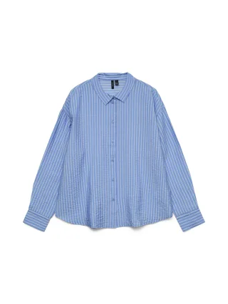 VERO MODA - VMKAJA LS SHIRT WVN Vista Blue - Gr. - L