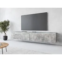 Home affaire Lowboard LOWBOARD VERA, wahlweise mit oder ohne Beleuchtung, Modernes griffloses TV-Board, 180 cm TV-Schrank, stehend und hängend