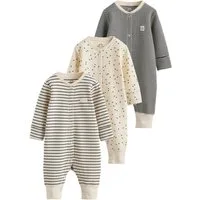 Next Schlafoverall Gerippte Babyschlafanzüge, 3er-Pack (3-tlg)