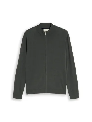 Tom Tailor - Strickjacke mit Seidenanteil darkest olive - Gr. - XL