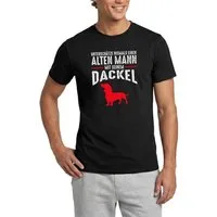 Spreadshirt T-Shirt Alter Mann Dackel Papa Lustig Dackelbesitzer Hundepapa Männer T-Shirt (1-tlg)