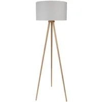OTTO home Stehlampe Torell - Dreibein Stehleuchte, Textil, Dreibein Holz, exkl. LM E27, Leinen oder Cord, Textilschirm