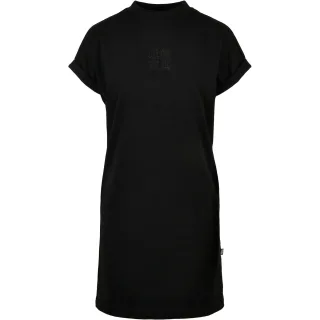 Urban Classics - T-Shirt-Kleid Umgekrempelter Umschlag für Damen kurzärmlig (Schwarz)