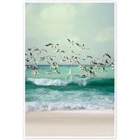 Posterlounge Wandbild Möwen am Strand, Art Couture, erhältlich als Poster, Leinwandbild, Wandsticker oder Acrylglasbild