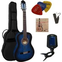 MSA Konzertgitarre C, 4/4 Konzertgitarre im Set, Classic, Nylonsaiten, Tasche, Band, Saiten, 3xPik, Stimmgerät, Lindenholz