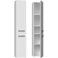 ibonto Hochschrank Badezimmerschrank mit langen Türen - Platzsparender Badschrank