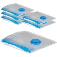 relaxdays Kleiderschutzhülle XL Vakuumbeutel für Kleidung 6er Set