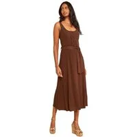 Love & Roses Midikleid Love & Roses Midi-Trägerkleid mit Bogenkante (1-tlg)