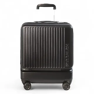Robuster EasyJet Ryanair Handgepäck-Reisekoffer, 39 x 26 x 51,5 cm, vorne offen, Schwarz