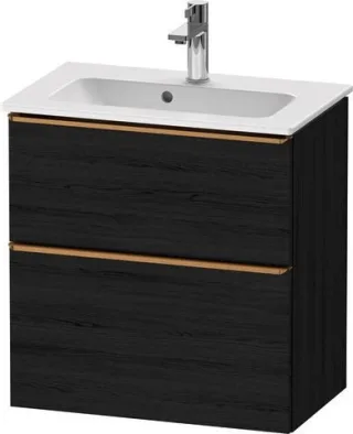 Duravit D-Neo Waschtischunterbau wandhängend Eiche Schwarz Matt 610x372x625 mm - DE4368004160000 DE4368004160000