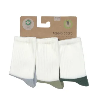 Lässig Tennis Socken GOTS 3er Pack 23-26 light blue/light khaki/dark green