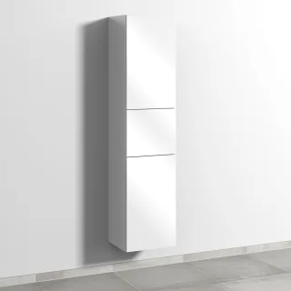 Sanipa 3way Hochschrank mit 2 Türen und 1 Auszug, Weiß-Glanz SF10578