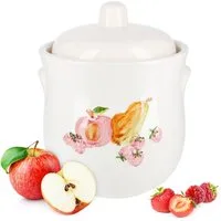 MamboCat Vorratsglas MamboCat Rumtopf Ruben 5L weiß mit Obstmotiv - 1686/5, Porzellan