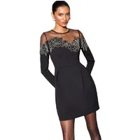 LIPSY Minikleid Lipsy Verziertes Skater-Minikleid mit Blumenmuster (1-tlg)